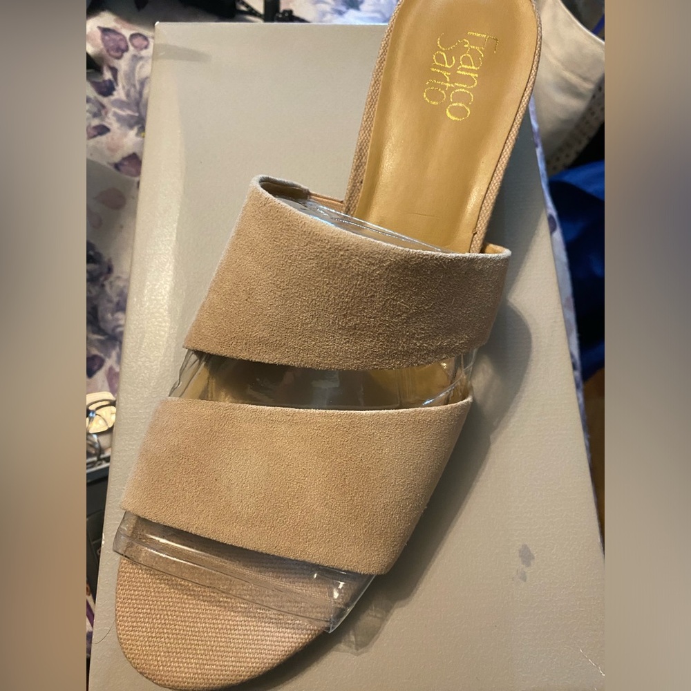 Franco Sarto  L-Tallen Lt. Blush suede mule women’s size 13